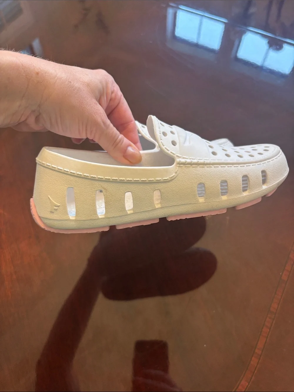 Floaters size 1 Kids White Ventilated Slip-On Loafers